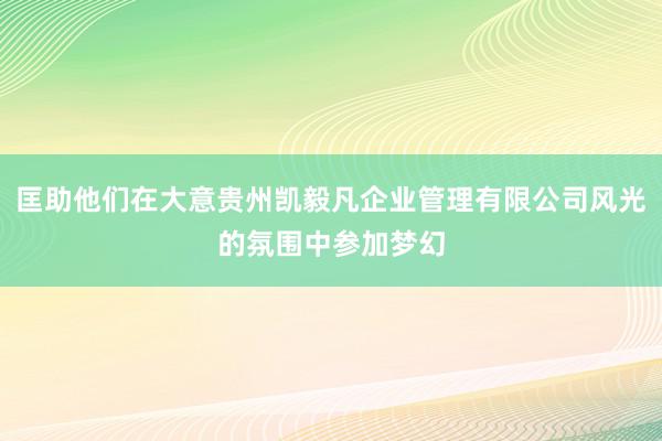 匡助他们在大意贵州凯毅凡企业管理有限公司风光的氛围中参加梦幻